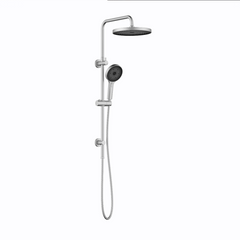 Linkware Gabe Twin Shower System On Rail - Brushed Nickel