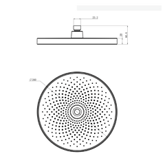Linkware Gabe 260mm Shower Rose - Gun Metal