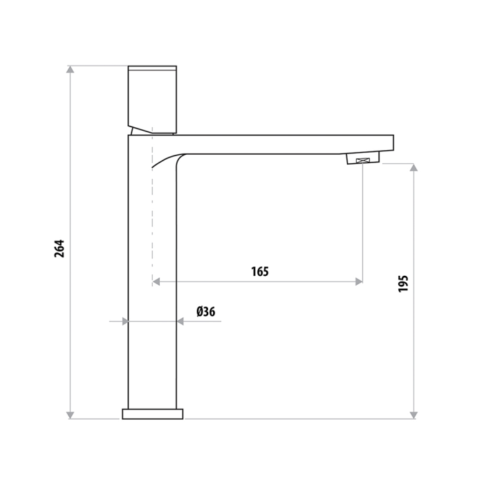 Linkware Gabe High Rise Mixer - Brushed Nickel