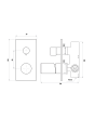 Linkware Gabe Wall Shower Bath Mixer W/ Divertor - Chrome and Matte Black