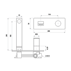 Linkware Gabe Wall Combination Mixer - Chrome