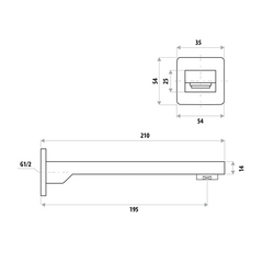 Linkware Gabe Wall Bath Outlet - Gun Metal