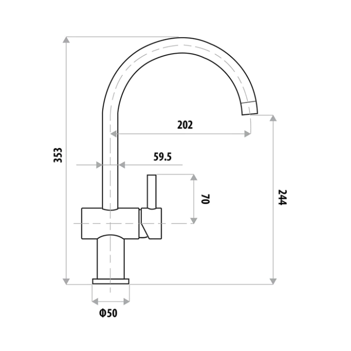 Linkware Danelle Gooseneck Sink Mixer