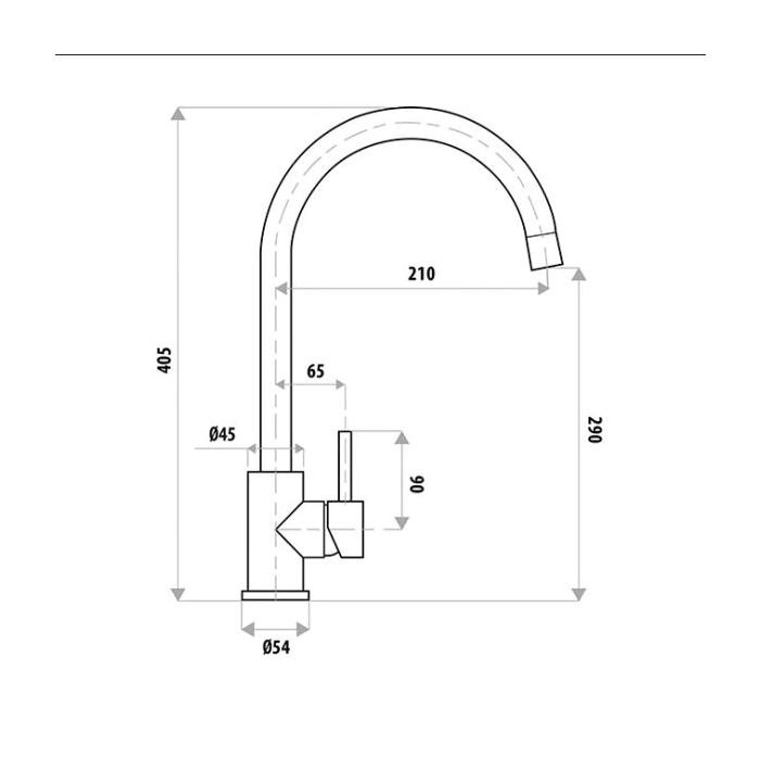 Linkware Elle Project Gooseneck Sink Mixer - Brushed Stainless Steel