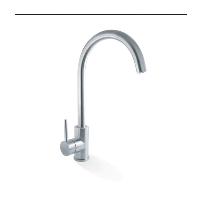 Linkware Elle Project Gooseneck Sink Mixer - Brushed Stainless Steel