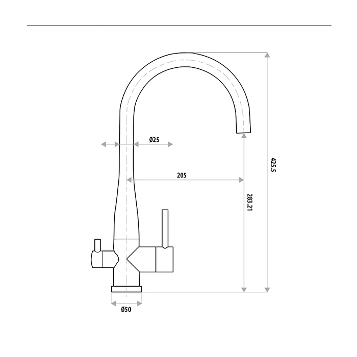 Linkware Elle Stainless Steel Filter Sink Mixer - Chrome