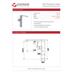 Linkware Elle Stainless Steel Noble Sink Mixer