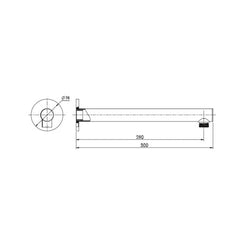 Modern National 300mm Shower Arm Chrome