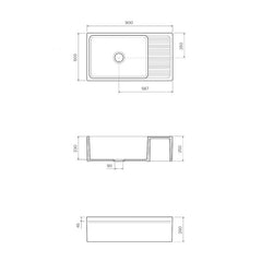 Parisi Butler Single Bowl Sink With Drain Shelf