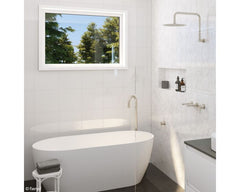 Fienza Kaya Floor Mounted Bath Outlet - Brushed Nickel