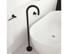 Fienza Hustle Floor Mounted Bath Outlet - Matte Black