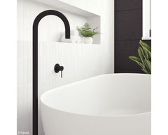Fienza Hustle Floor Mounted Bath Outlet - Matte Black