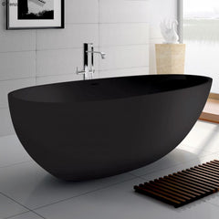 Fienza Bahama 1700mm Matte Black Stone Bath