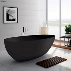 Fienza Bahama 1700mm Matte Black Stone Bath