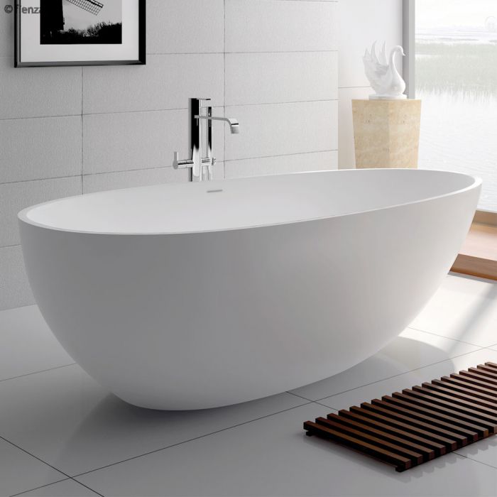 Fienza Bahama 1685mm Matte White Stone Bath