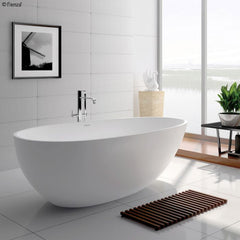 Fienza Bahama 1685mm Matte White Stone Bath