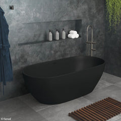 Fienza Luciana 1690mm Matte Black Stone Bath