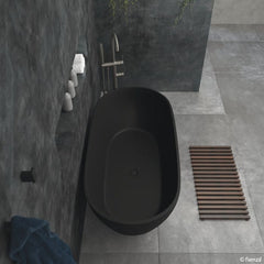 Fienza Luciana 1690mm Matte Black Stone Bath