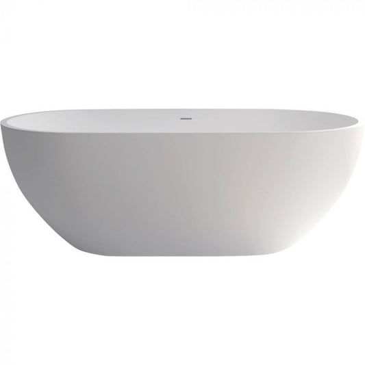 Fienza Nero 1780mm Matte White Stone Bath