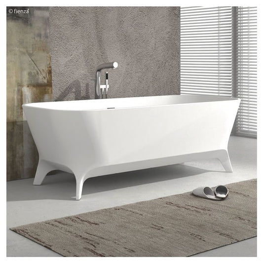 Fienza Hampton 1600mm Matte White Stone Bath