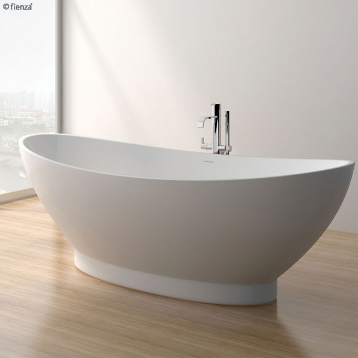Fienza Antonia 1550mm Matte White Stone Bath