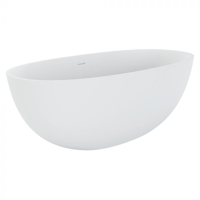 Fienza Sasso 1650mm Matte White Stone Bath