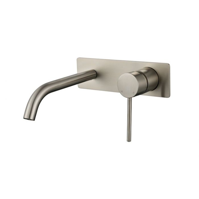 Modern National Star Mini Wall Combination Mixer Brushed Nickel