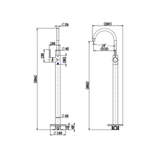 Modern National Star Mini Freestanding Bath Mixer Chrome