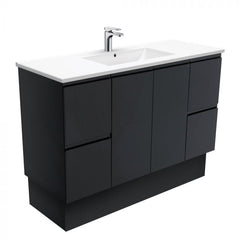 Fienza Dolce 1200mm Satin Black Vanity On Kickboard