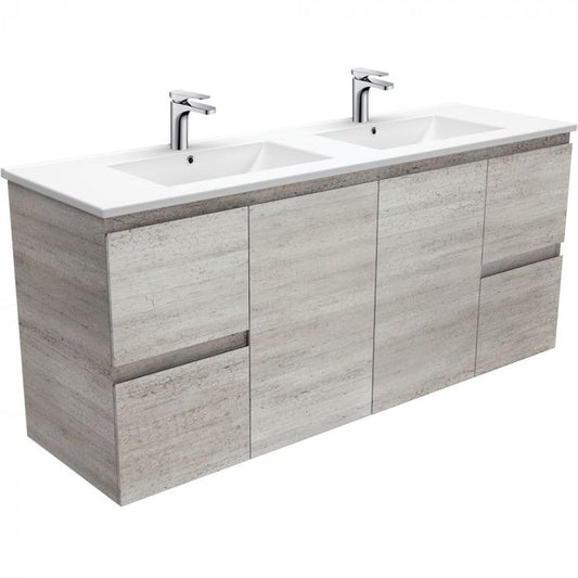 Fienza 1500mm Dolce Edge Industrial Double Bowl Wall Hung Vanity