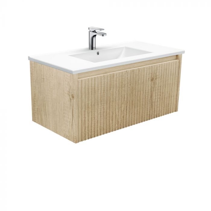Fienza 900mm Dolce Alina Wall Hung Vanity - Scandi Oak
