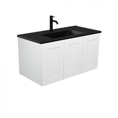 Fienza 900mm Dolce Matte Black Top Mila Wall Hung Vanity