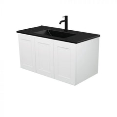 Fienza 900mm Dolce Matte Black Top Mila Wall Hung Vanity