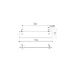 Caroma Titan Stainless Steel Glass Shelf