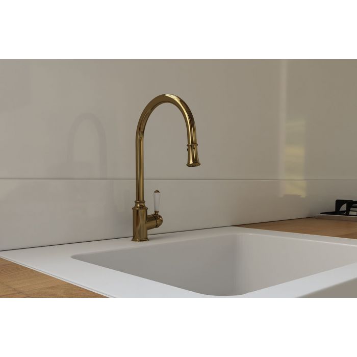 Linsol Tommy Pull Down Sink Mixer Brushed Brass