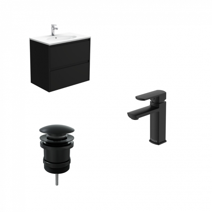 Fienza 750mm Amato Bathroom Vanity Package - Satin Black