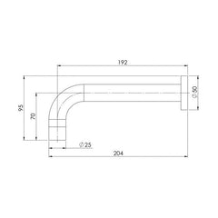 Phoenix Vivid 200mm Curved Wall Outlet