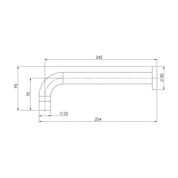 Phoenix Vivid 250mm Curved Wall Outlet
