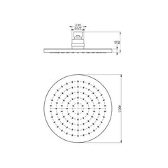 Phoenix Vivid Brass Shower Rose 200mm Chrome