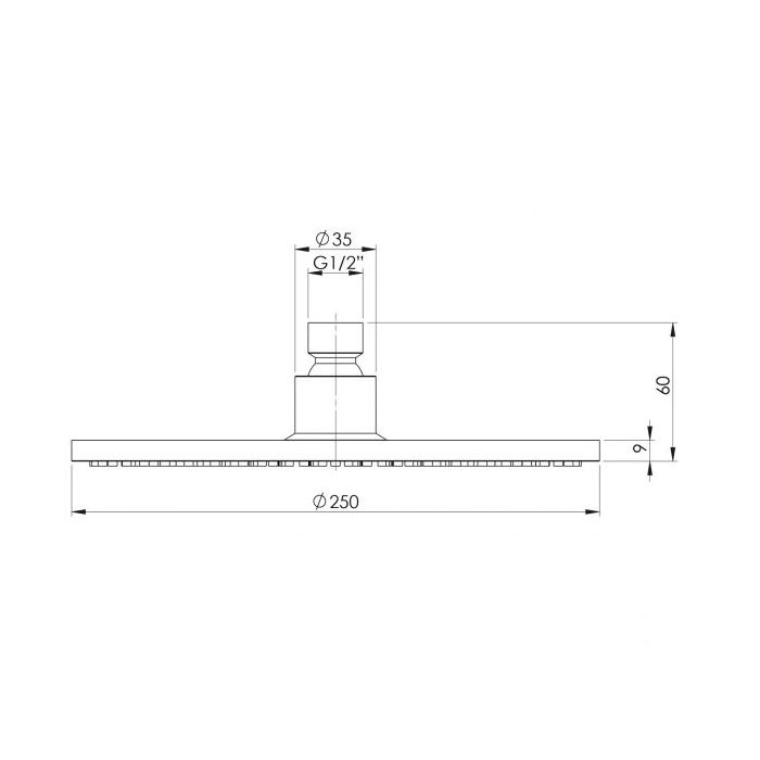 Phoenix Brass Vivid 250mm Shower Rose Chrome