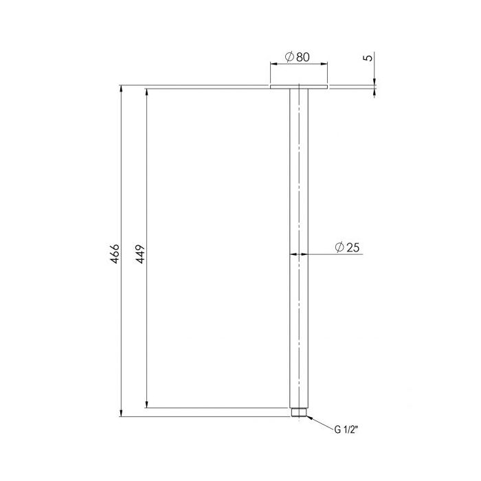 Phoenix Vivid 450mm Round Shower Ceiling Arm Brushed Nickel