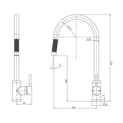 Phoenix Vivid Pullout Sink Mixer Gooseneck