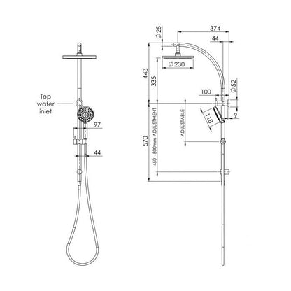 Phoenix Vivid Two In One Twin Shower Chrome