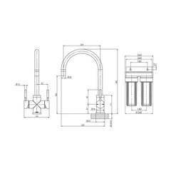 Phoenix Vivid Filtered Sink Mixer 220mm With Filters