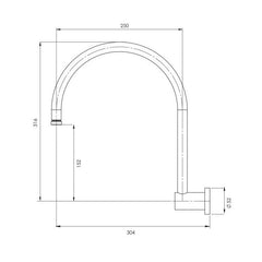 Phoenix Vivid High Rise Shower Arm Gooseneck