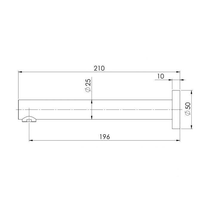Phoenix Vivid Wall Bath Outlet 200mm Brushed Carbon