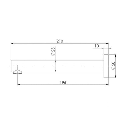 Phoenix Vivid Wall Bath Outlet 200mm Brushed Carbon