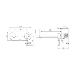 Phoenix Vivid Wall Mixer Combination 200mm Spout