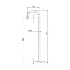 Phoenix Vivid 940mm Floor Mounted Bath Filler Brushed Nickel