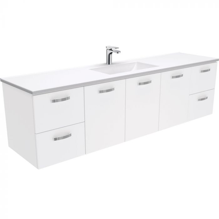 Fienza 1800mm Vanessa Top With Unicab Wall Hung Cabinet - Gloss White